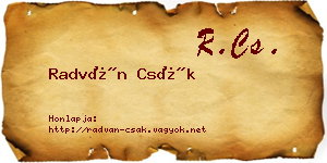 Radván Csák névjegykártya